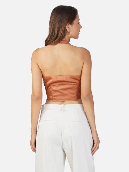 Mocha Mesa Halterneck Top