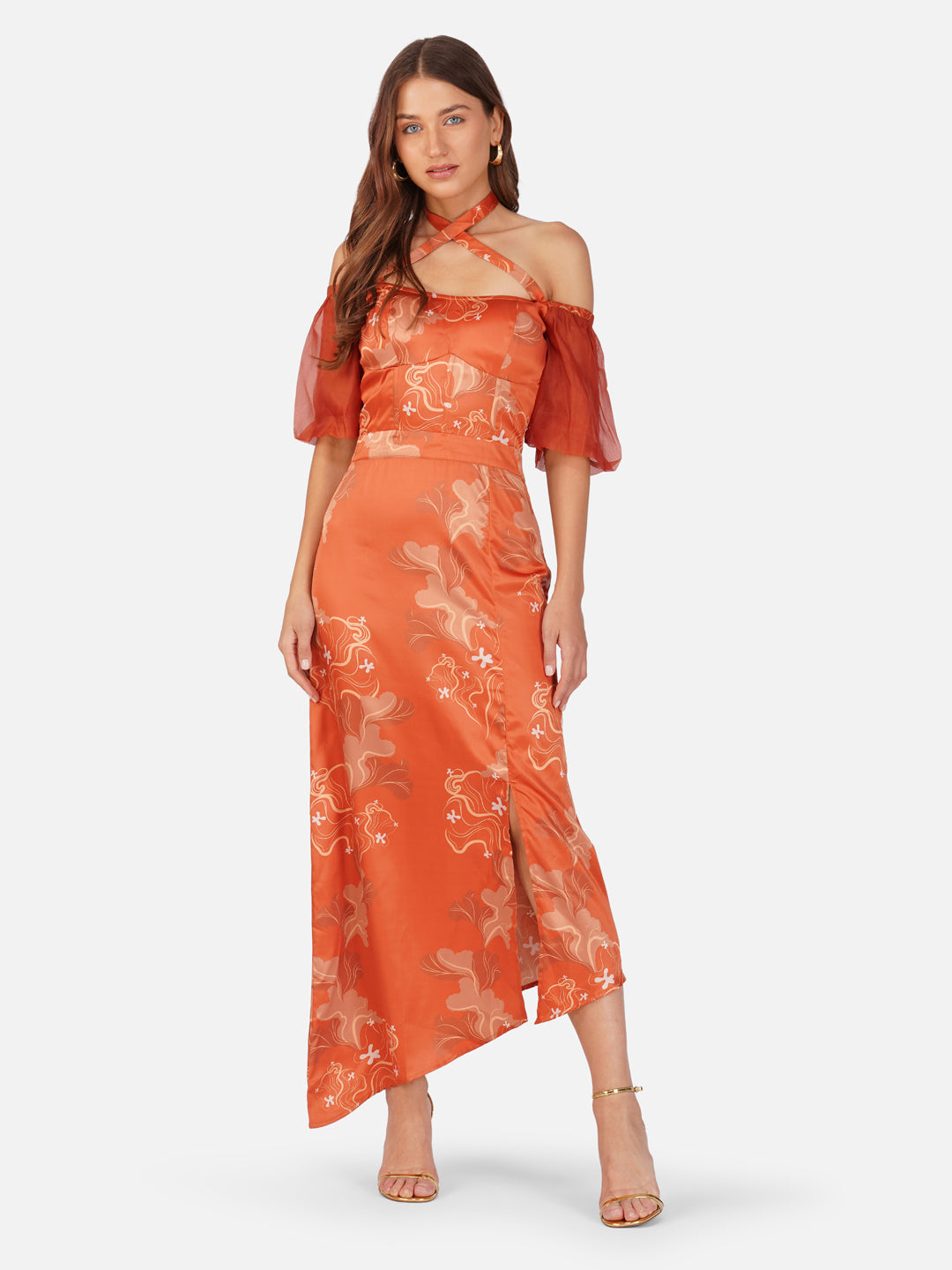 Sandflower Symphony Asymmetric Dress